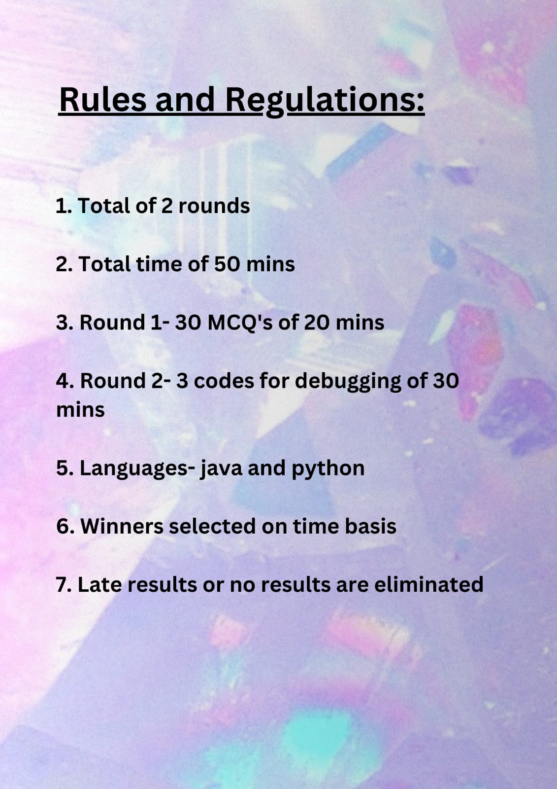 Rules and Regulations